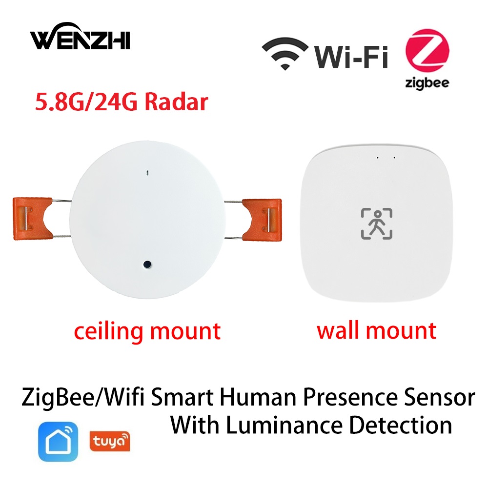 Smart Home Diy - Zigbee-モーションディテクター,人間の存在波レーダー,モーションセンサー,5.8/24g,距離検出,5/110/220v,Tuya Smart Life,家庭用