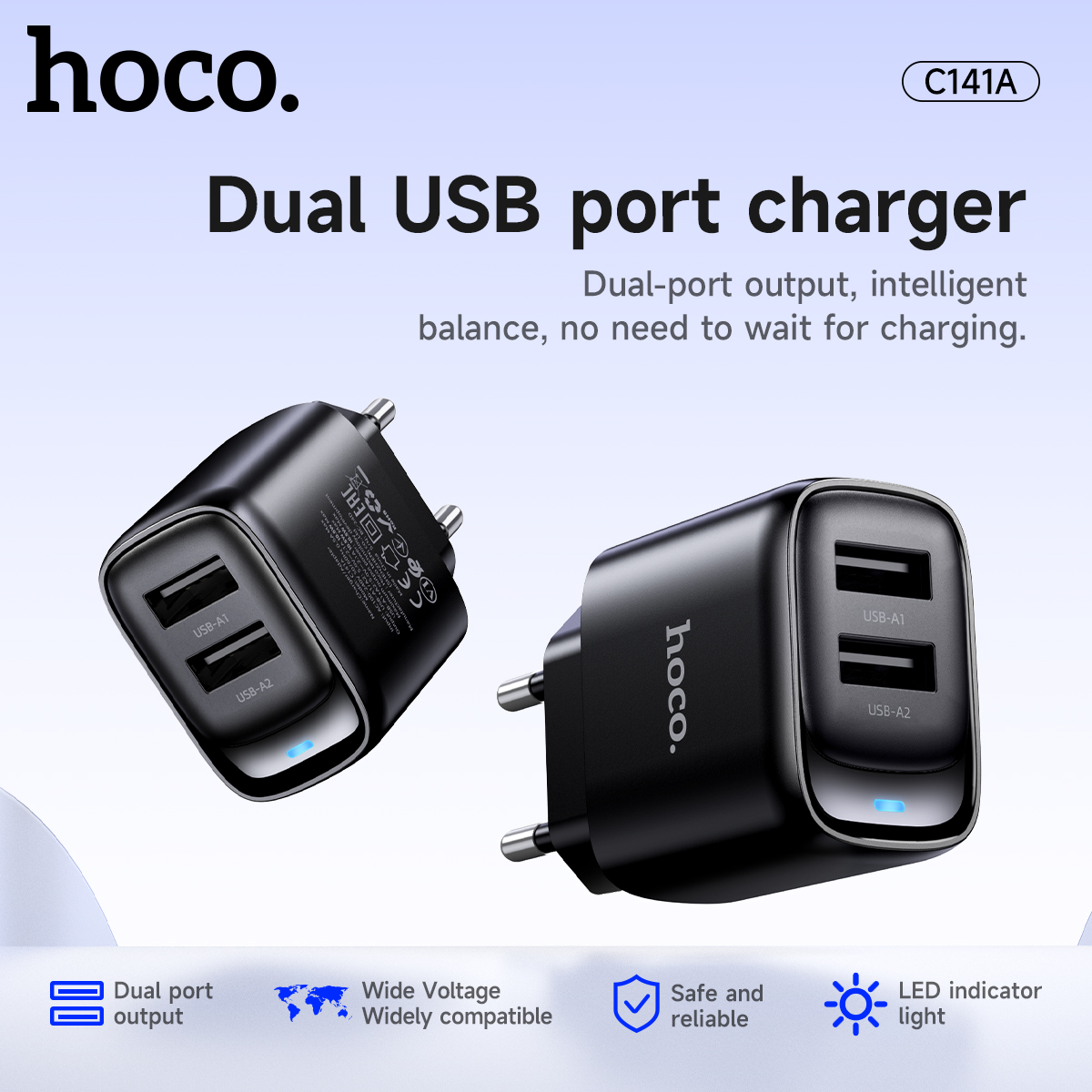 Smart Home Samsung - HOCO デュアルUSB A スマホ充電アダプター Samsung A51