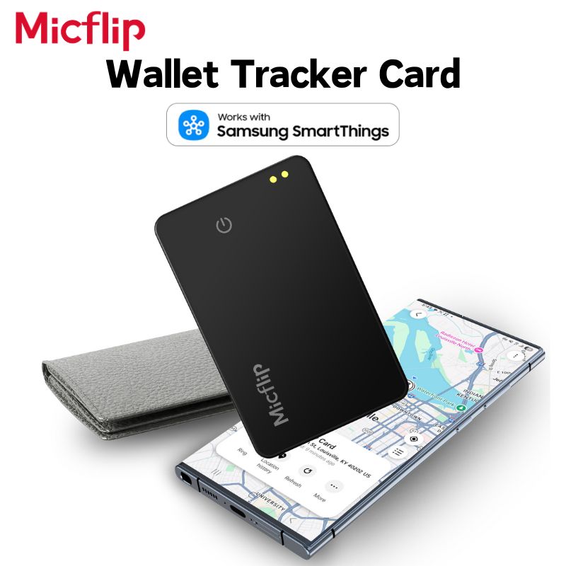 Smart Home Samsung - Micflip ウォレットトラッカーカード、Samsung Galaxy SmartThings対応、紛失防止スマートタグ、BLE GPSロケーター、追跡機能付きアイテムファインダー。