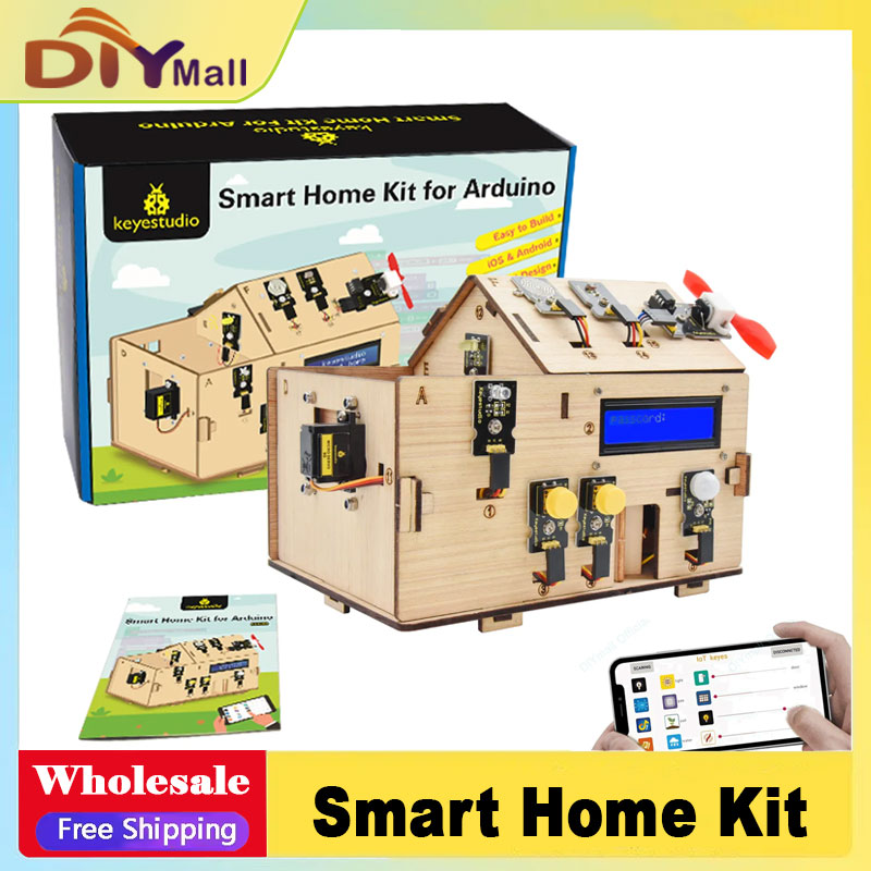 Smart Home Diy - Keyestudio スマートIoTホームキット（PLUSボード搭載）Arduinoスターターキット DIYプロジェクト STEMプログラミング ホームオートメーション用