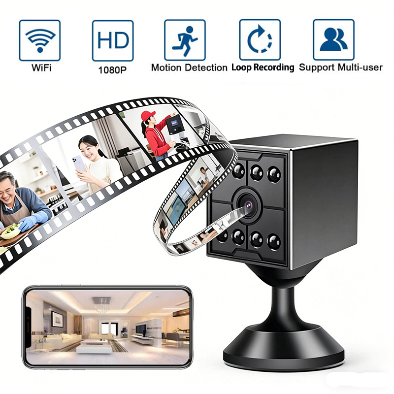 Smart Home Kamera - ミニ Wifi カメラ セキュリティ IP ウェブカメラ