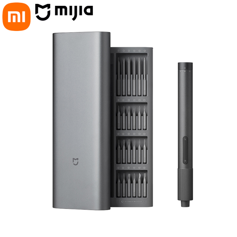 Smart Home Xiaomi Pc - Xiaomi Mijia電動精密ドライバー磁気キット、24種類のネジヘッド付き、スマートホーム、PC、携帯電話の修理用電動工具セット