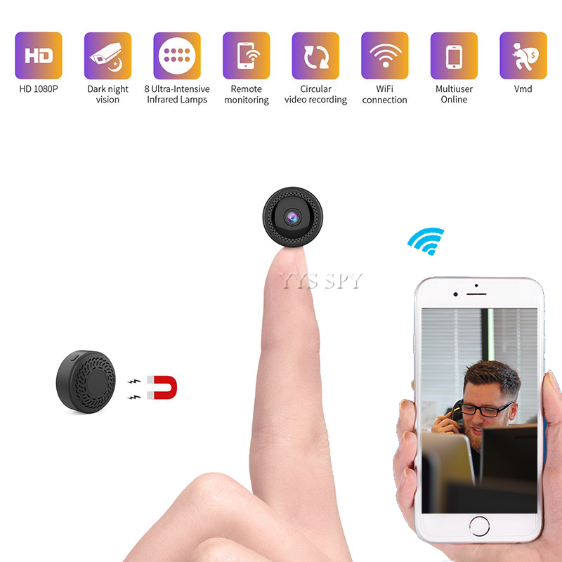 Smart Home Kamera - HD Wifi ミニビデオカメラ デジタル小型ワイヤレスIP IRカムコーダー セキュリティホーム監視アクションカメラ