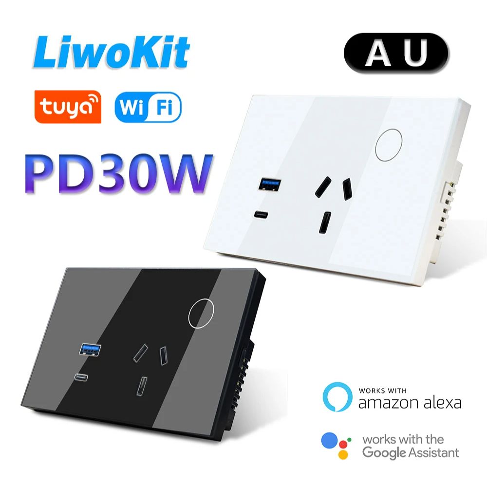 Smart Outdoor Plug - LiwoKit AU Tuya Wifi壁コンセント スマートWIFIプラグ USB