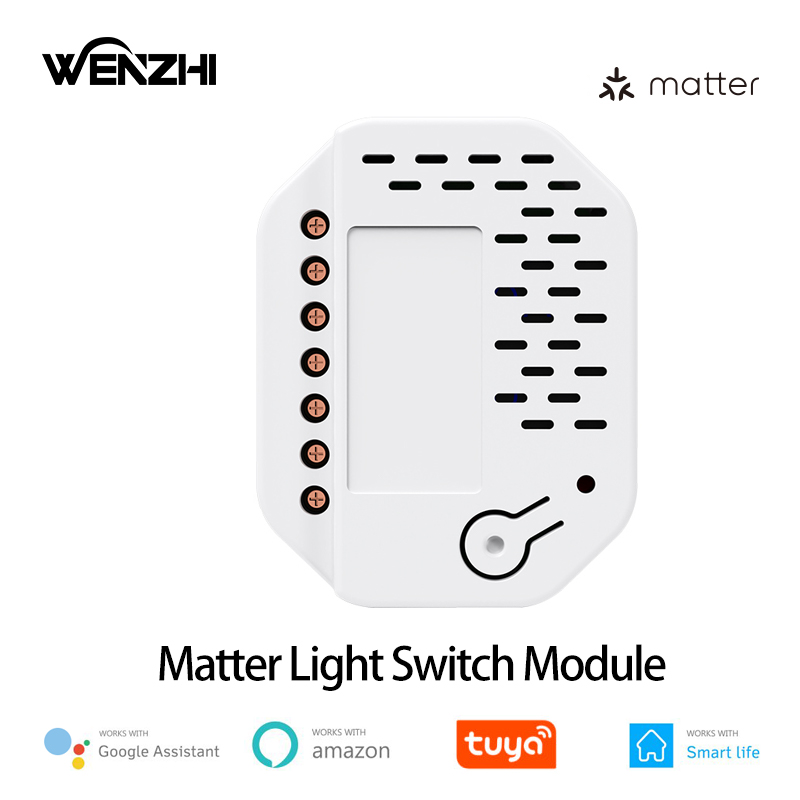 Smart Home Nas - マターライトスイッチモジュール 2ギャングリレー 220V ニュートラル付き Tuya Smart