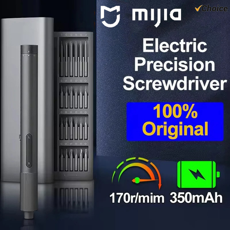 Smart Home Xiaomi Pc - 新しいMIJIA電動精密ドライバーキット、24種類のネジ頭付き、スマートホーム、PC、携帯電話修理用電動工具セット*CN