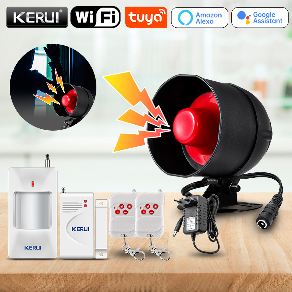 Smart Home Ecosystems - KERUI Tuya スマート WIFI ワイヤレスセキュリティ警報システムサイレンガレージ 433Mhz