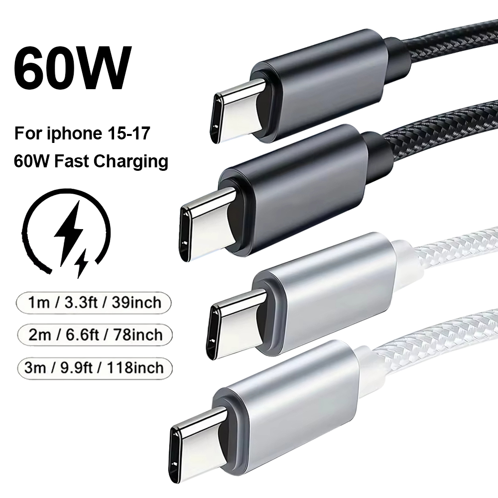Smart Home Samsung - 60W編組USB Cケーブル 1m 2m 3m 家庭用マルチデバイス急速充電