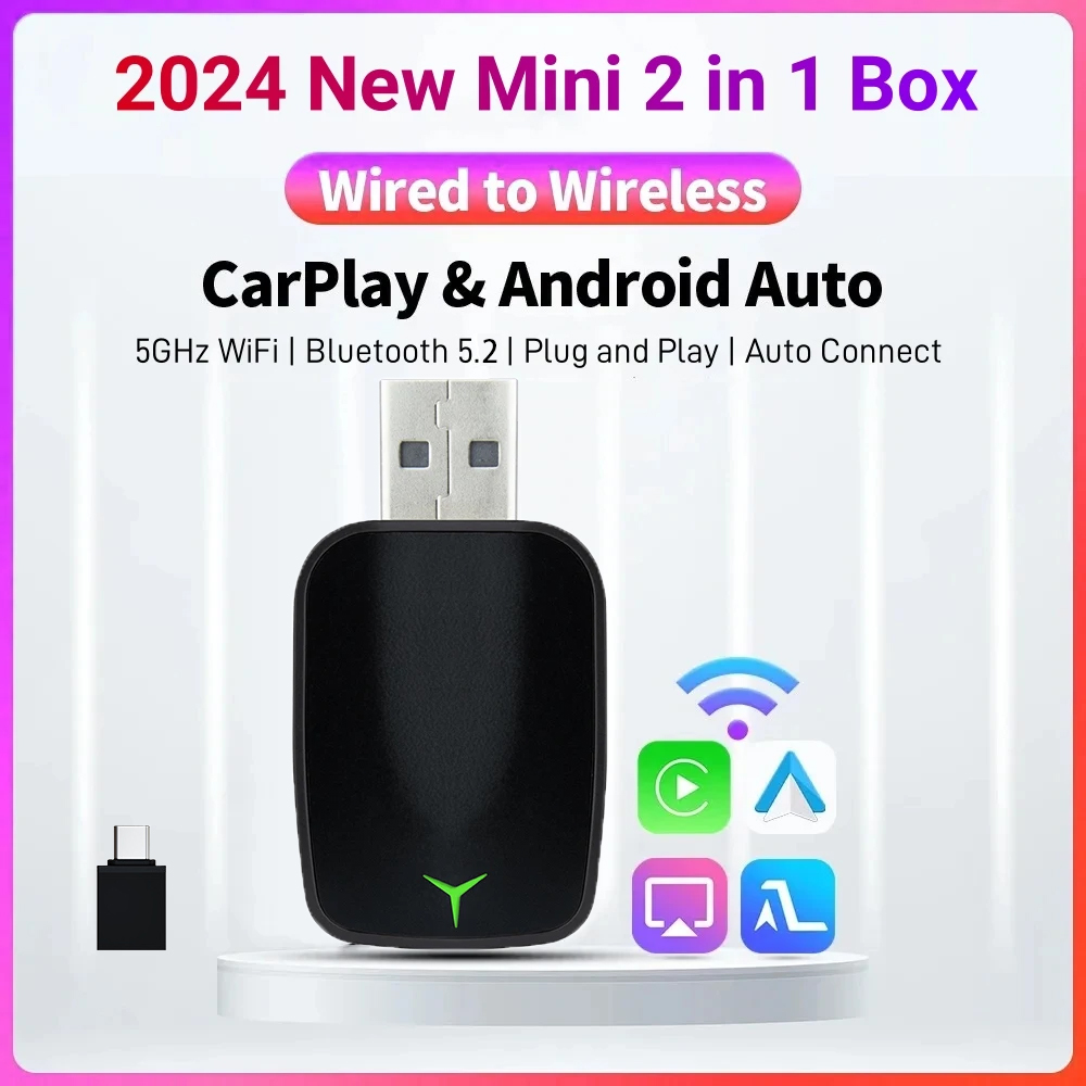 Wifi Smart Plug - 新しい有線からワイヤレス Carplay Android 2 で 1