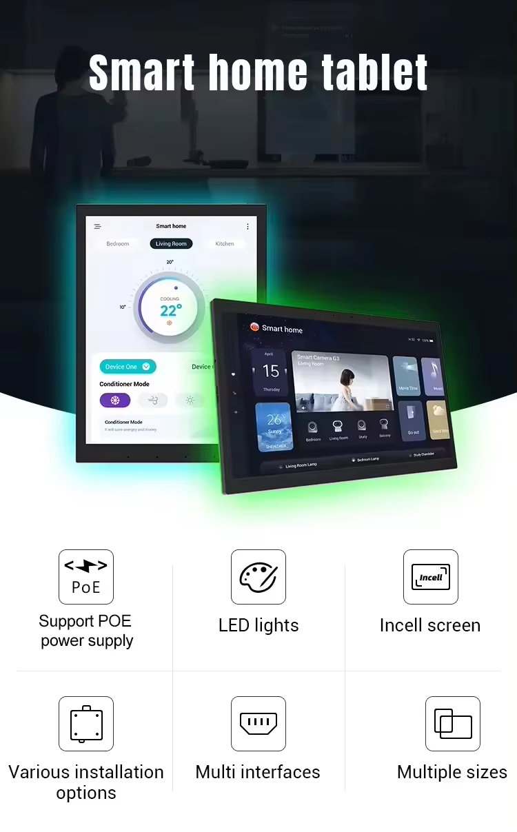 Smart Home Mqtt - 2026年新型Android POEタブレット 10.1インチ スマートホームコントロールパネル（MQTT、LEDライト、Google Play、Wi-Fi、Bluetooth、RJ45搭載）