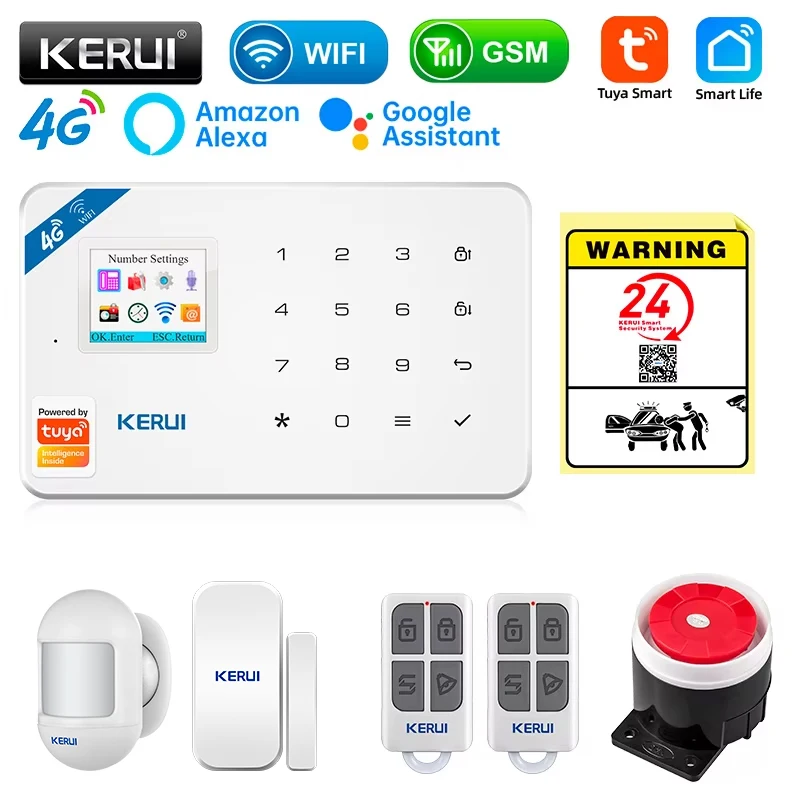 Smart Home Ecosystems - KERUI セキュリティ警報システムキット W184 4G WIFI GSM