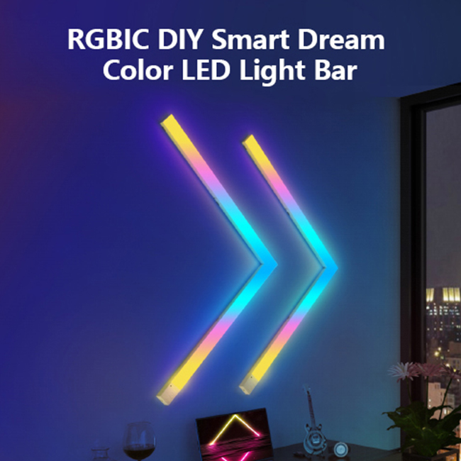 Smart Home Room - EE1 スプライシングWiFiミュージックLEDストリップDIY RGBカラフルゲーミングルームスマート雰囲気ホームパネルライトバー