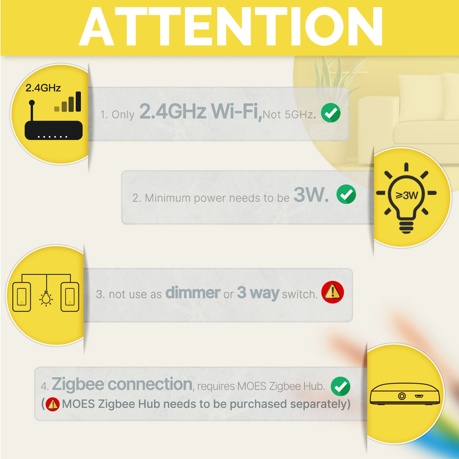 MOES US標準 Zigbee スマートライトスイッチ 1 - Smart Home Moes のレビューと価格