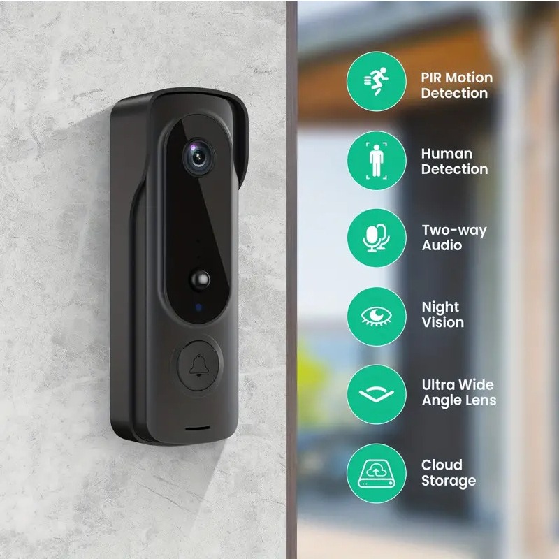 屋外ワイヤレスドアベル ソーラーカバー 1080P ビデオイ - Smart Home Samsung のレビューと価格