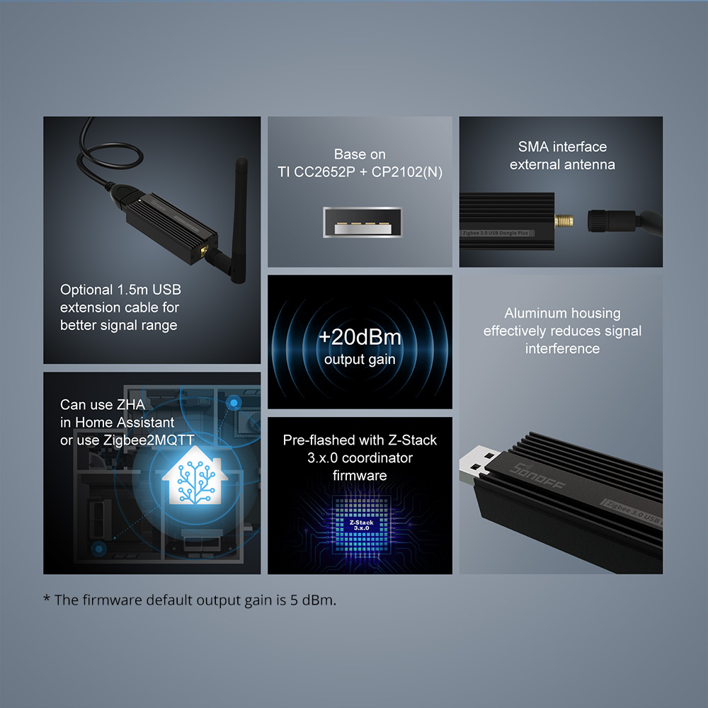 SONOFF Zigbeeゲートウェイ3.0 ZBDongl - Smart Home Mqtt のレビューと価格
