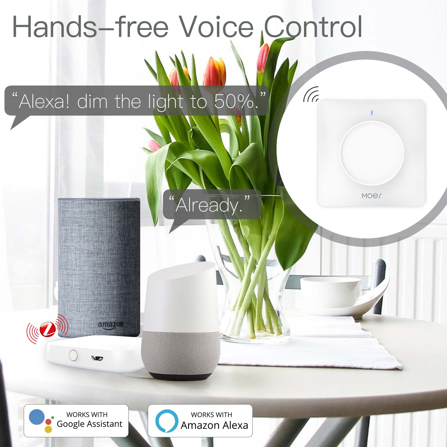 MOES Tuya Zigbee スマート回転式調光スイッチ - Smart Home Moes のレビューと価格