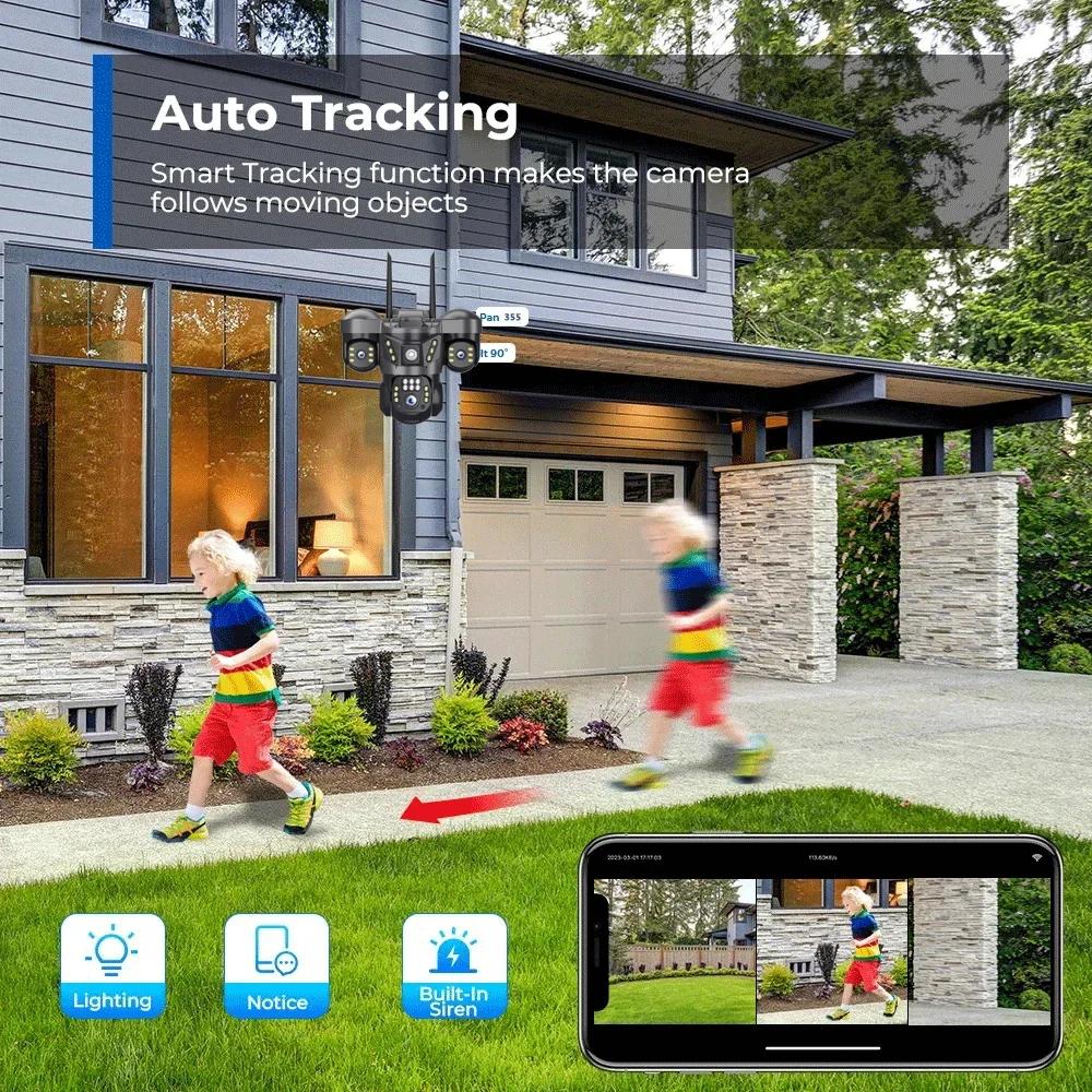 15MP 8K WIFI IPカメラ 3画面3レンズ PTZ - Smart Home Kamera のレビューと価格