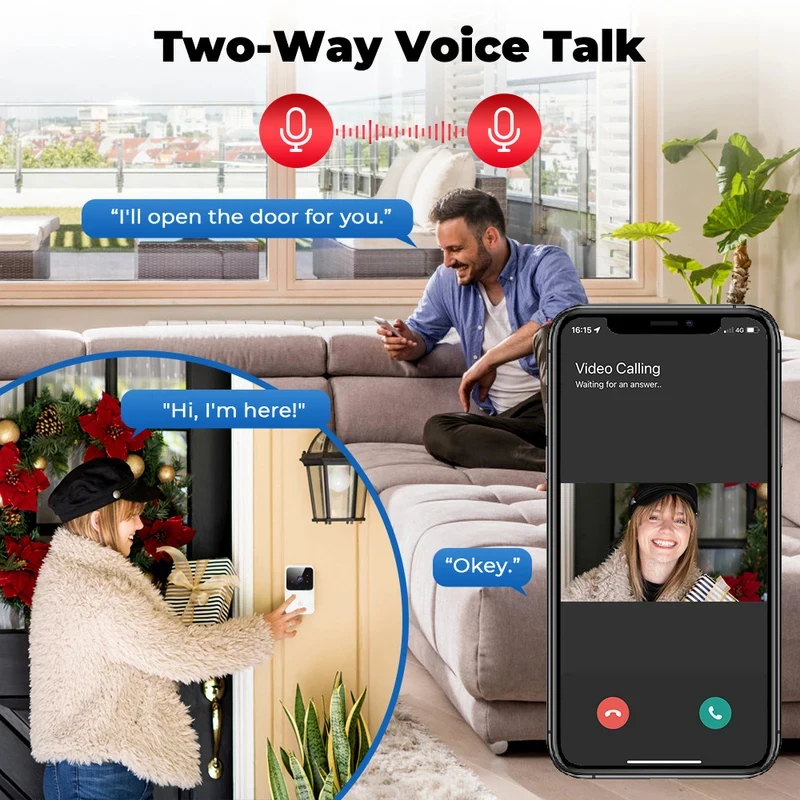 スマートホーム WiFi ビデオドアベル ワイヤレス電話 双 - Smart Home Ecosystems のレビューと価格