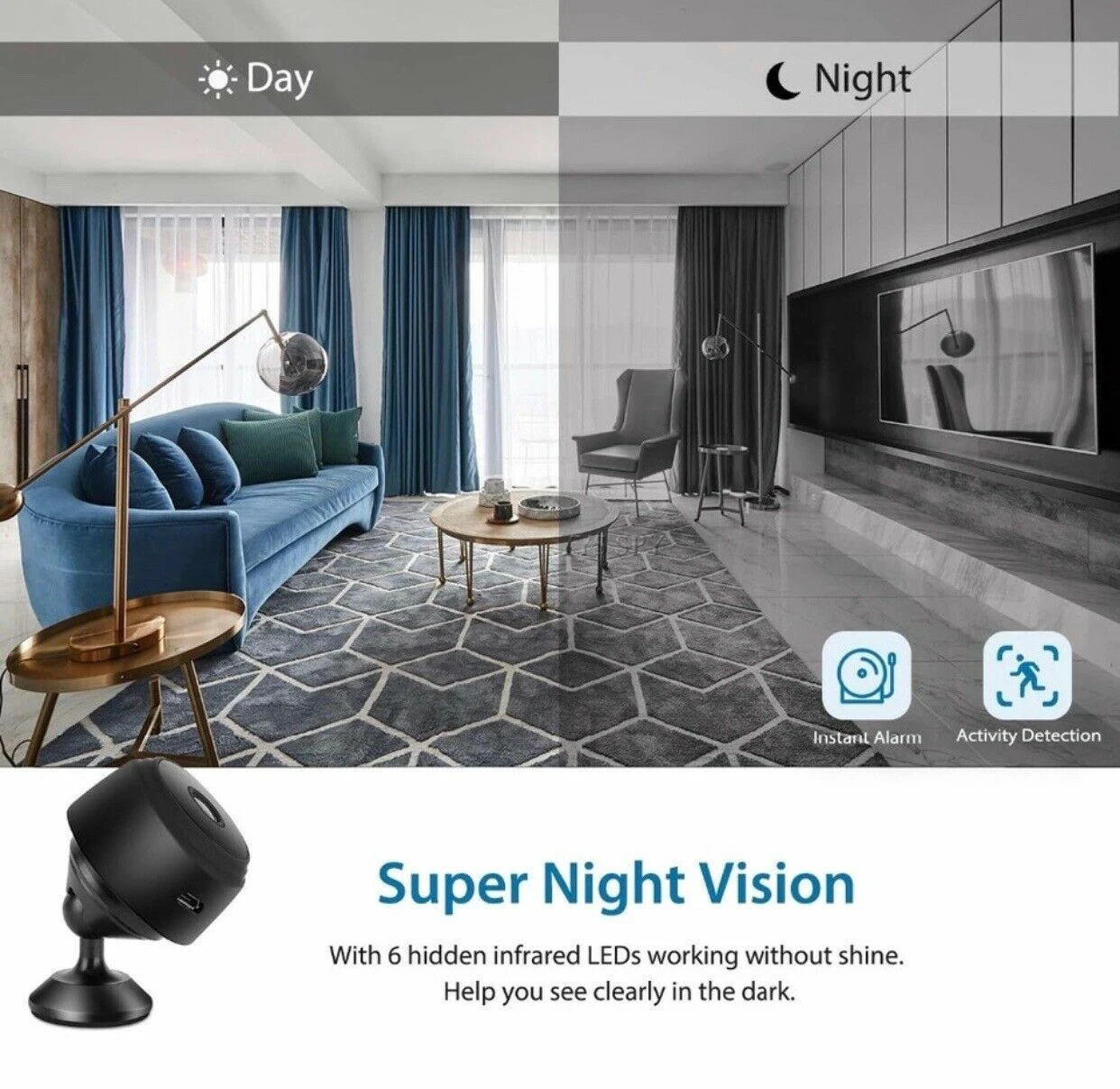 ミニIP監視カメラWiFiHD 1080p,ワイヤレスホーム - Smart Home Kamera のレビューと価格
