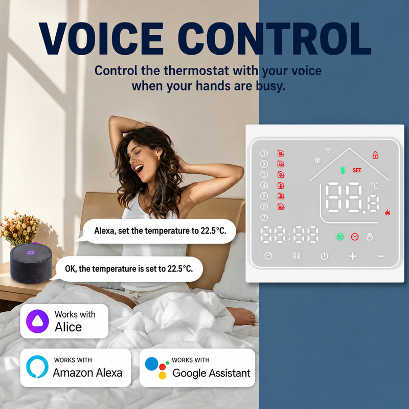 WiFi対応床暖房サーモレギュレーター 16A タッチスクリ - Smart Home Wiser のレビューと価格
