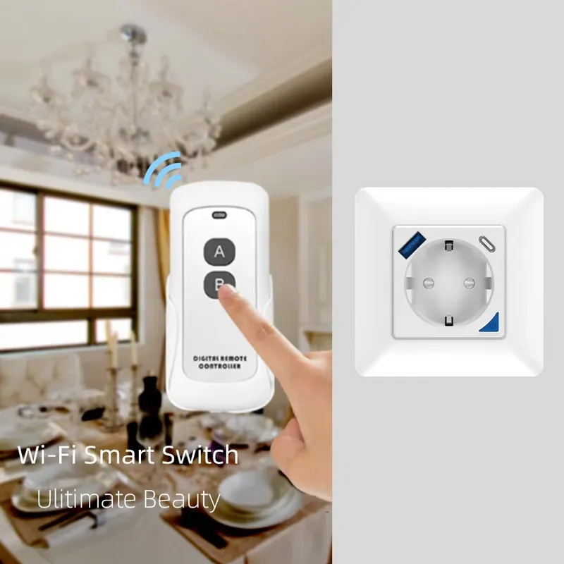 アプリ対応スマートリモコンEU規格電源16AスマートWiFi - Wifi Smart Plug のレビューと価格