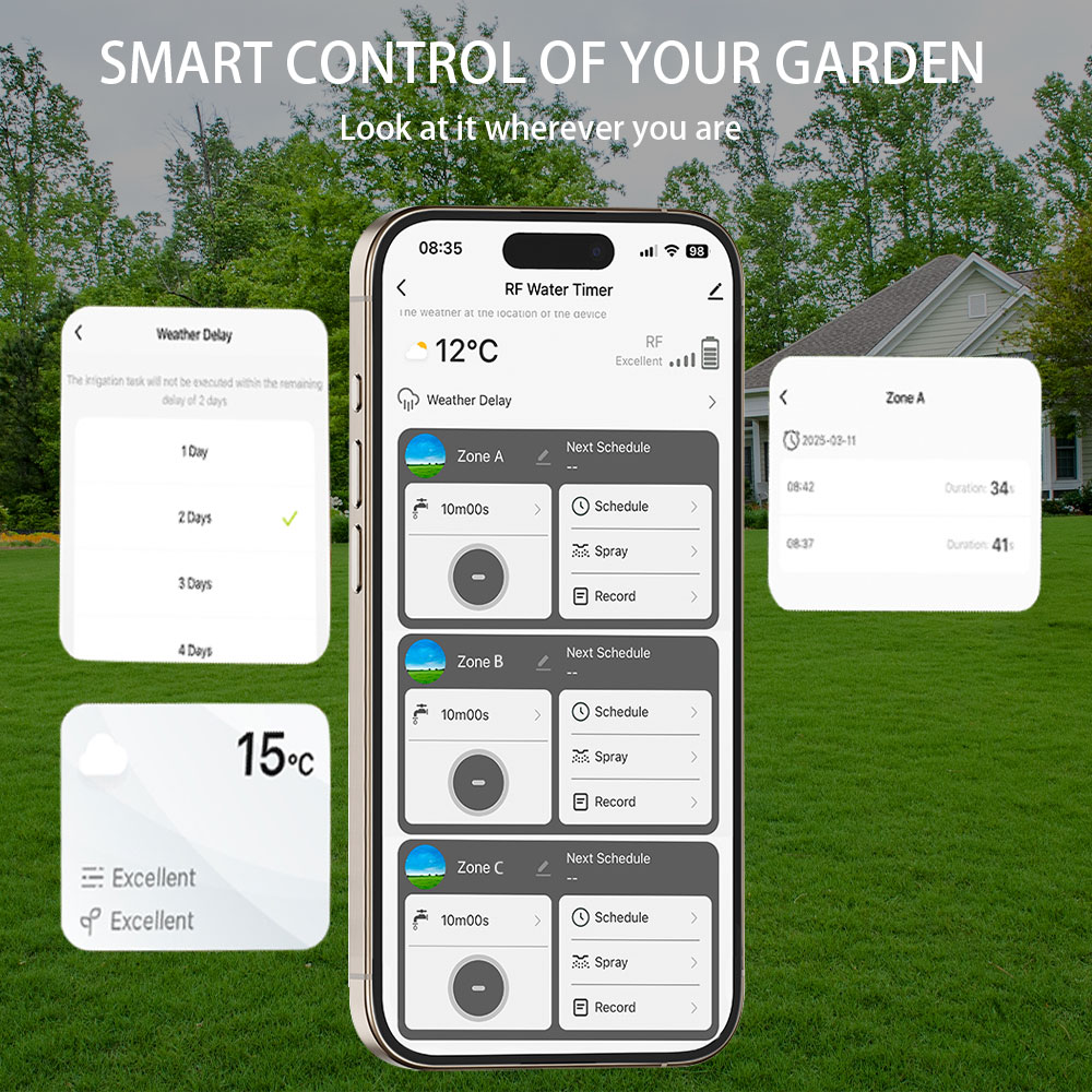 Tuya Wifi+RF433 3口給水タイマー ガーデン用 - Wifi Smart Plug のレビューと価格